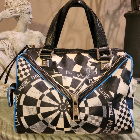 L.A.M.B. by Gwen Stefani Bristol Dartboard Satchel Luxury Designer Bag #582 - Picture 14 of 16